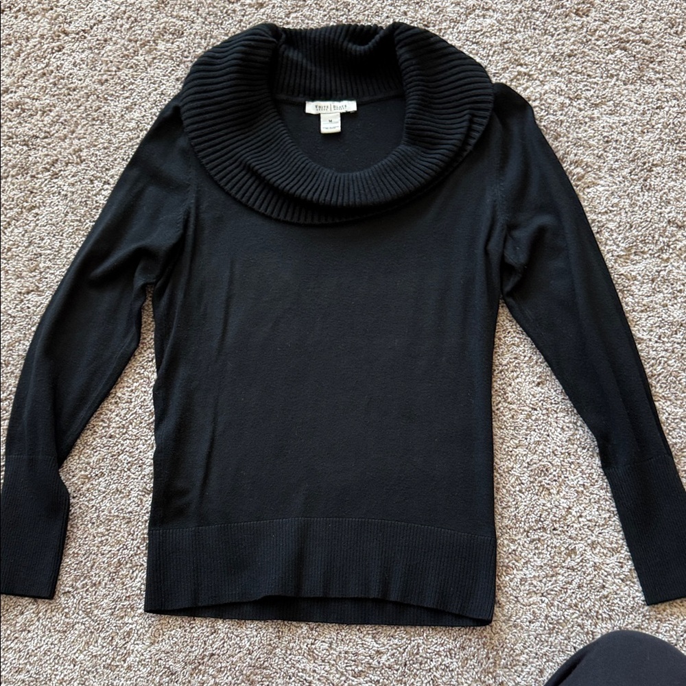 White House Black Market Black Cowl Neck Sweater